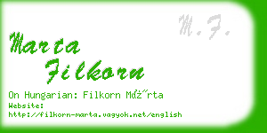 marta filkorn business card